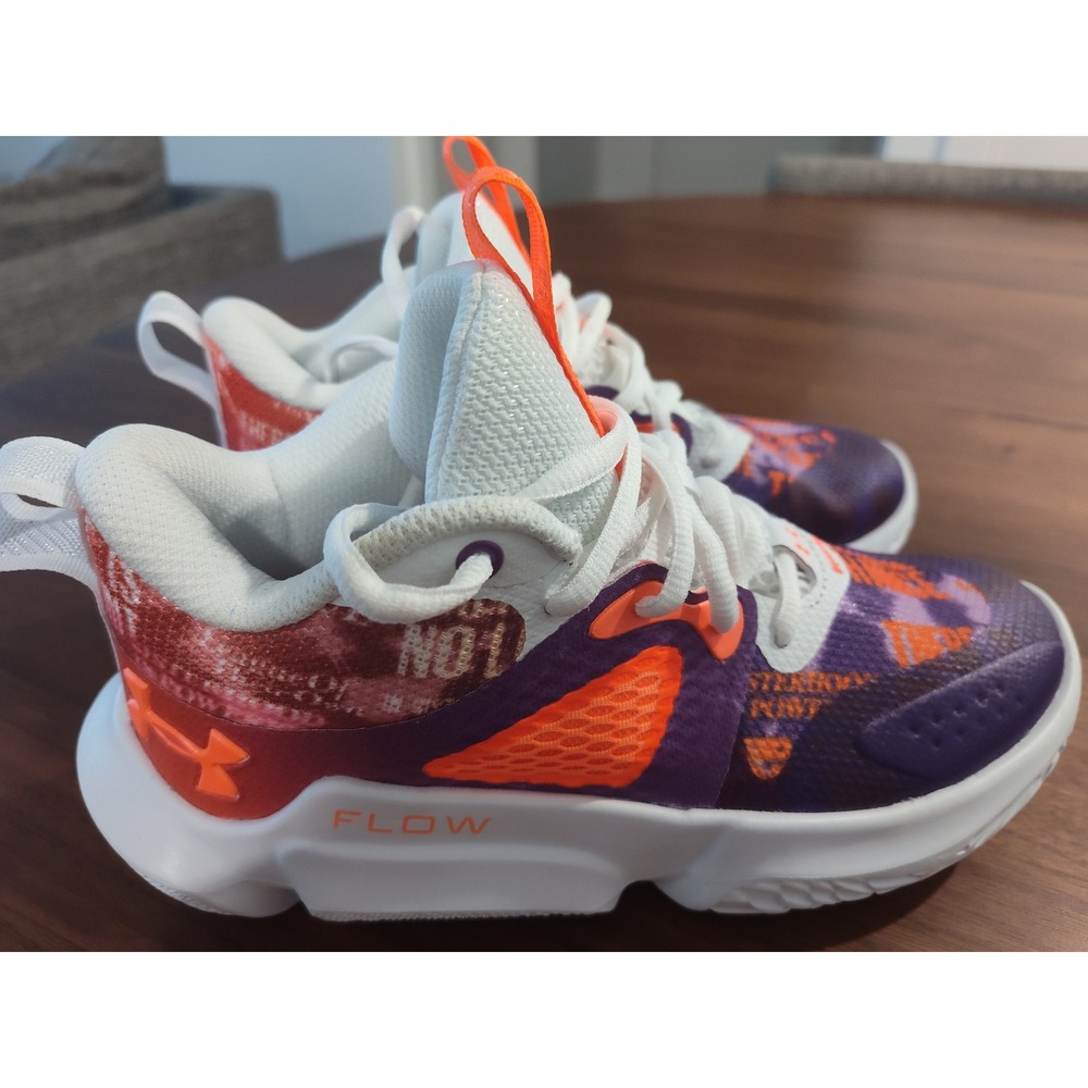 Under Armour Flow Breakthru 4 IWD Basketball Shoes Purple Orange 3026291-100 5